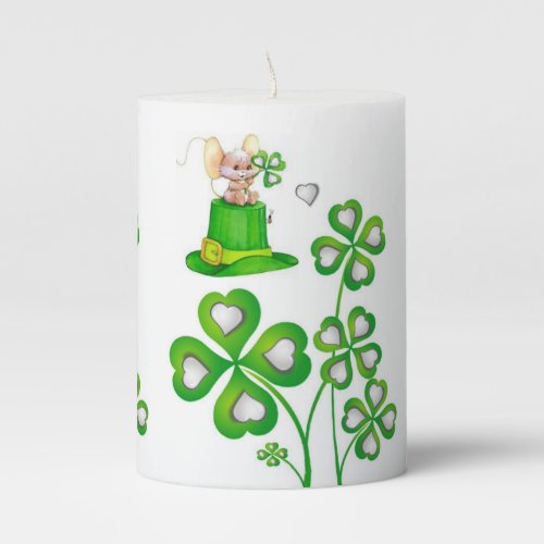 St Patricks Day Pilar Candle