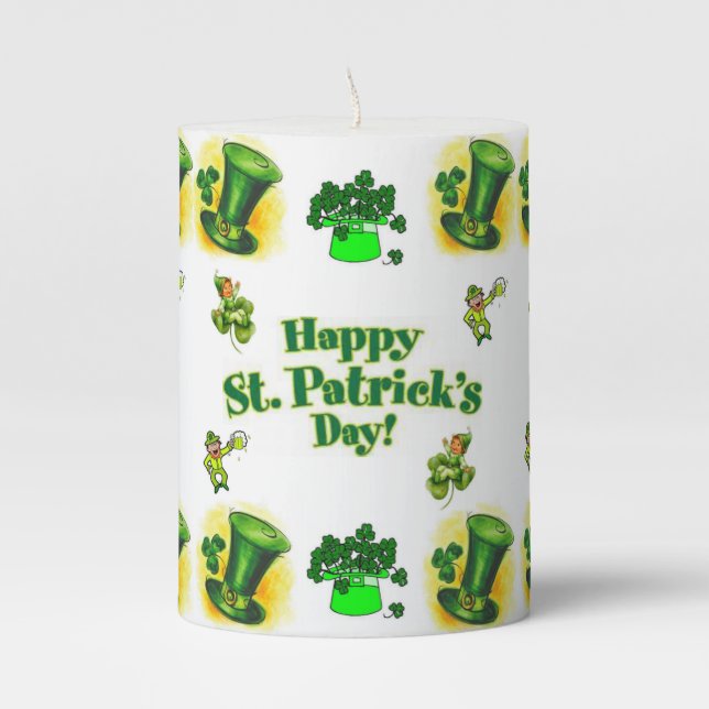 St. Patrick's Day Pilar Candle (Front)