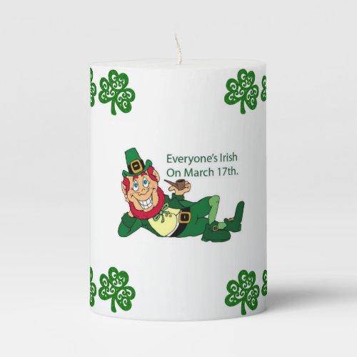 St Patricks Day Pilar Candle