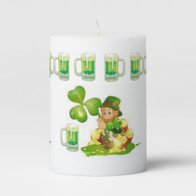 St. Patrick's Day Pilar Candle (Front)