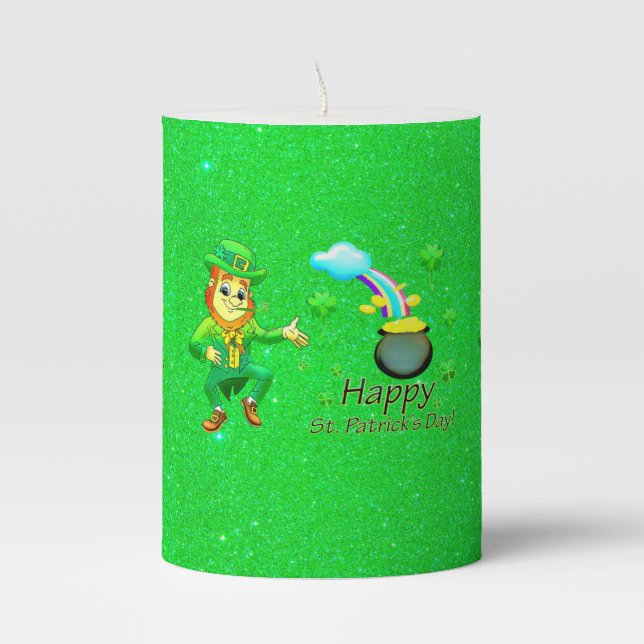 St. Patrick's Day Pilar Candle (Front)