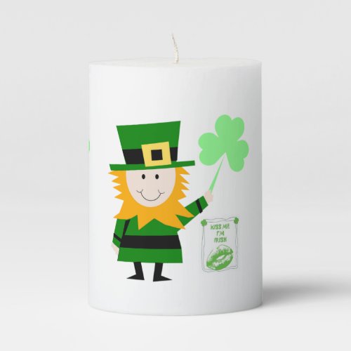 St Patricks Day Pilar Candle