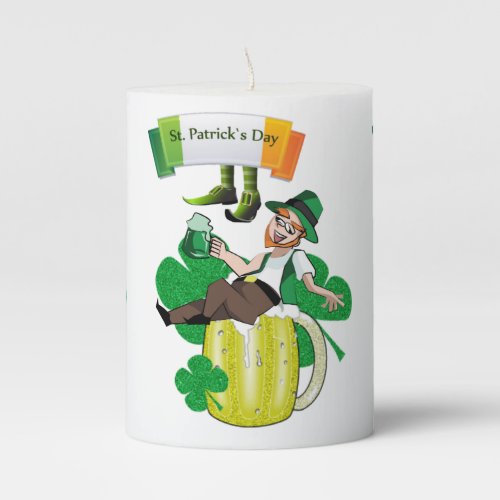 St Patricks Day Pilar Candle Beer