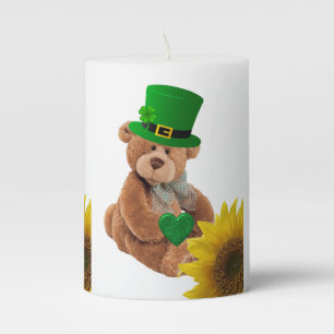 St. Patrick's Day Pilar Candle Teddy Bear