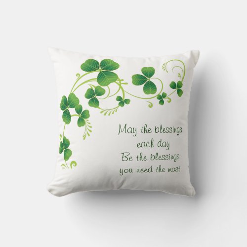 St Patricks Day Pillow_May The Blessings Throw Pillow