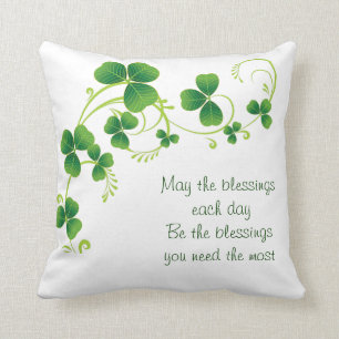 St. Patrick's Day Pillow-May The Blessings Throw Pillow
