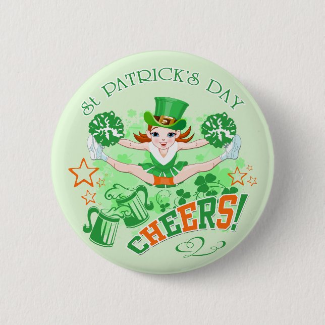 St Patrick's Day Pinback Button (Front)