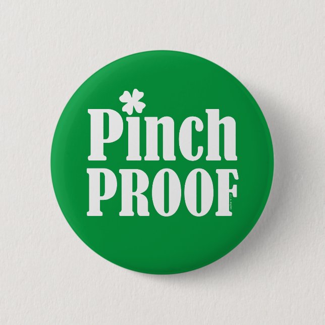 St Patrick's Day Pinch Proof Button (Front)