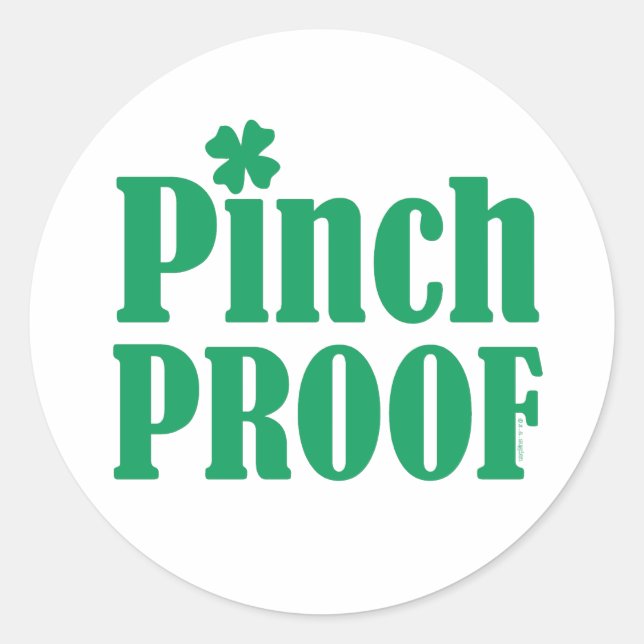 St Patrick's Day Pinch Proof Classic Round Sticker (Front)