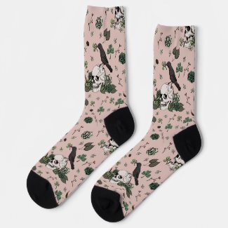 St Patrick's Day Pink & Green Skulls & Roses