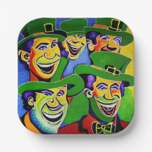 St. Patrick's Day Plates with Leprechauns