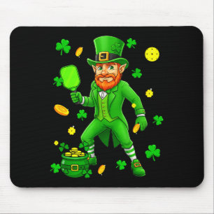 St. patrick's day playing pickleball matching mouse pad