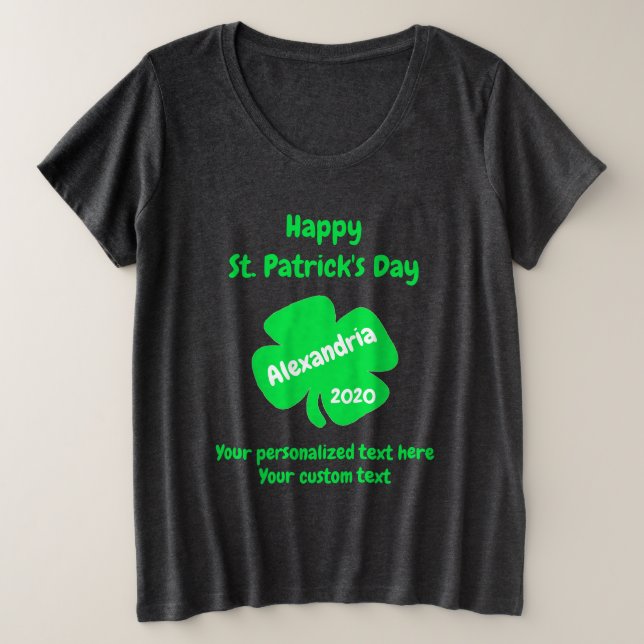 St Patrick's Day Plus Size T-Shirt (Design Front)