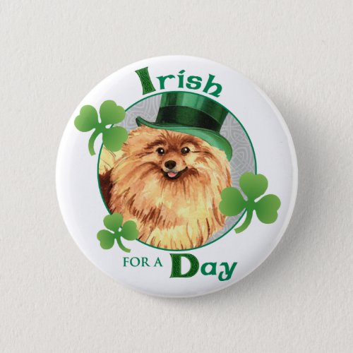 St Patricks Day Pomeranian Pinback Button