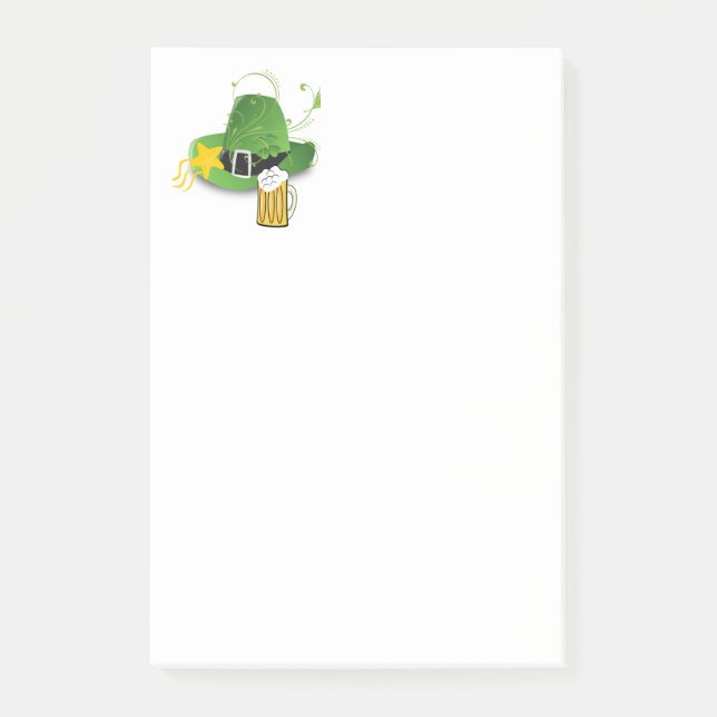 St. Patrick's Day  Post it Notes Shamrock Beer (Front)