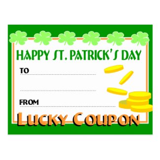 St. Patrick's Day Postcard Coupon