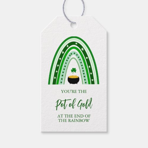 St Patricks Day Pot of Gold Boho Rainbow Logo Gift Tags