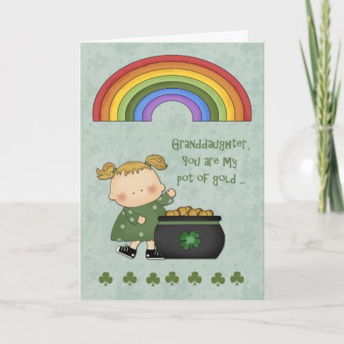 St Patricks Day Pot of Gold Granddaughter Card