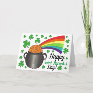 St. Patrick's Day Pot of Gold Rainbow Shamrock Card