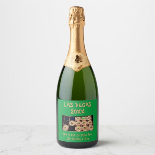 St Patricks Day Pot Of Gold Vegas Bachelorette Sparkling Wine Label