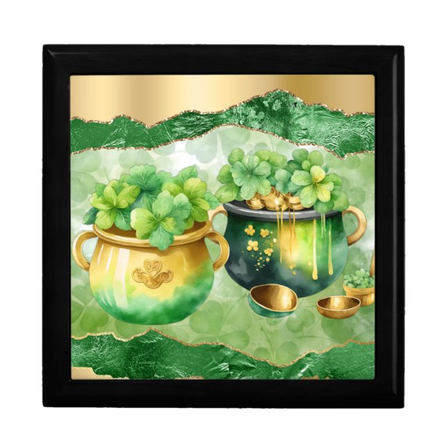 St. Patrick's Day Pots Of Gold Irish Clovers Gift Box (Front)