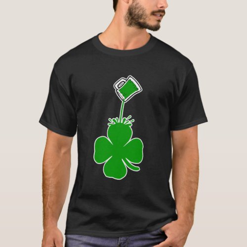 St PatrickS Day Pouring Shamrock Green Beer T_Shirt