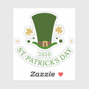 St.Patrick's day pray hat & shamrock Sticker