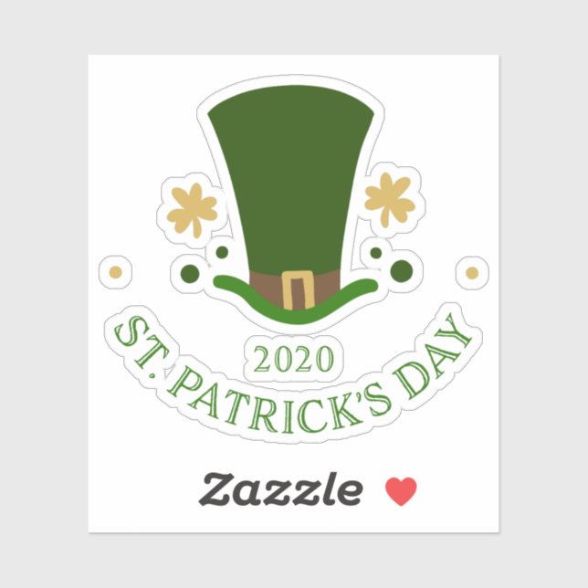 St.Patrick's day pray hat & shamrock Sticker (Sheet)