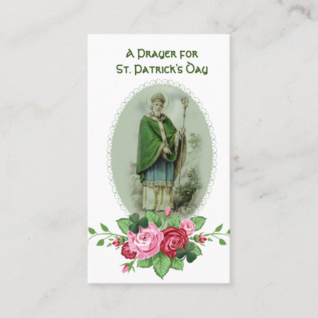 St. Patrick's Day Prayer Blessing Religious Holy Business Card (Front)