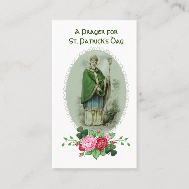 St  Patricks Day Prayer Blessing Religious Holy Business Card (Front)