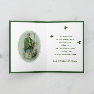 St. Patrick's Day Prayer Religious Shamrocks Holiday Card