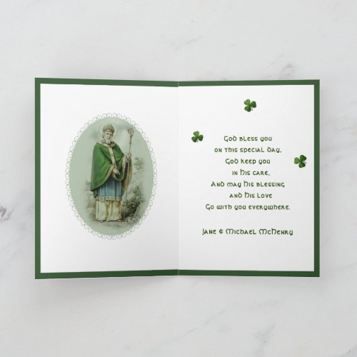 St Patricks Day Prayer Religious Shamrocks Holiday Card