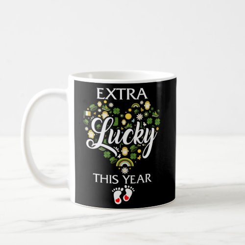 St Patricks Day Pregnancy Announcement Extra Lucky Coffee Mug