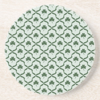 St. Patrick's Day Preppy Shamrock Clover Lattice  Coaster
