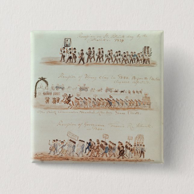 St. Patrick's Day procession Pinback Button (Front)