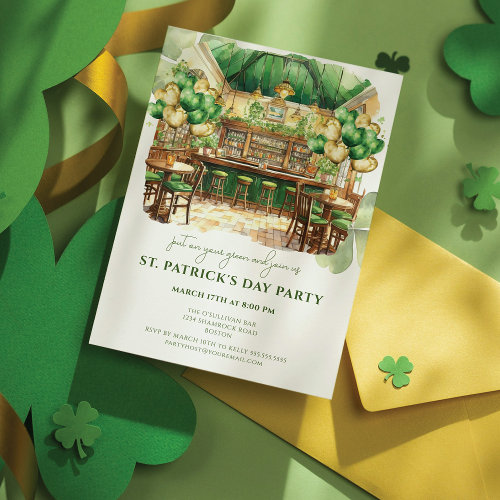 St. Patrick's Day Pub Party Invitation St. Patrick's Day Pub Party Invitation