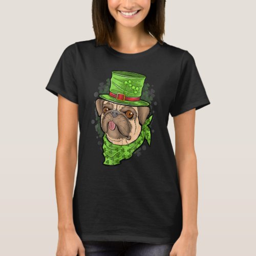 St Patrick's Day Pug Puppy Dog T-Shirt