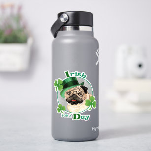 St. Patrick's Day Pug Vinyl Sticker