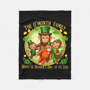 St patricks day punch monkey funny cute animal  fleece blanket