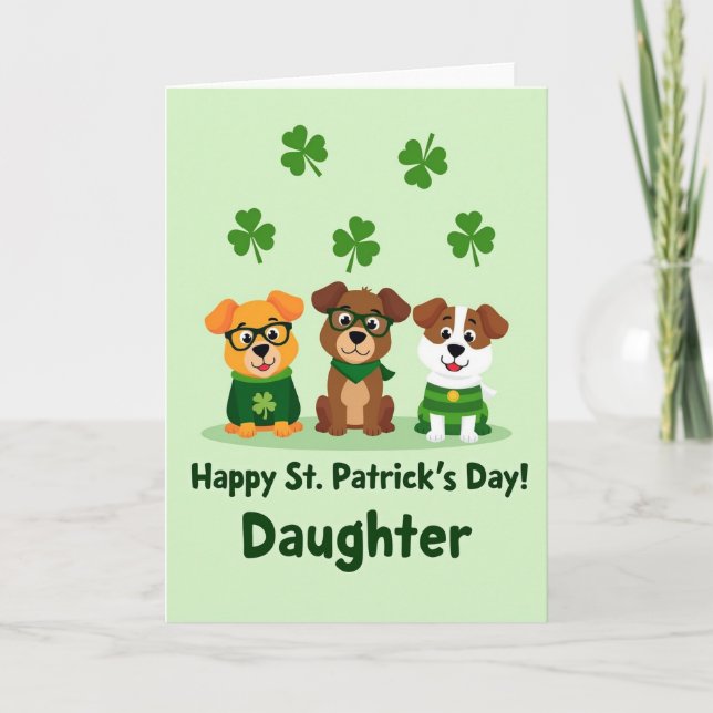 St Patricks Day Pups Card (Front)