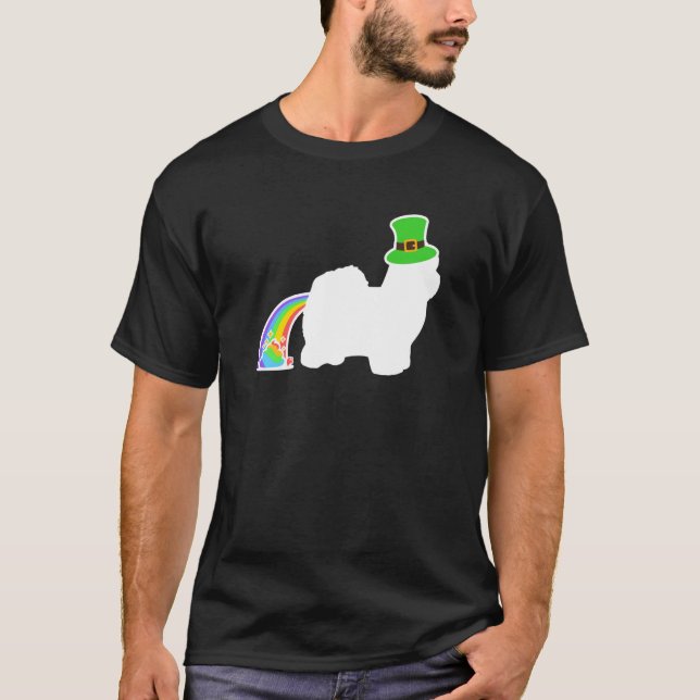 St Patrick's Day Rainbow Dog Coton de Tulear T-Shirt (Front)