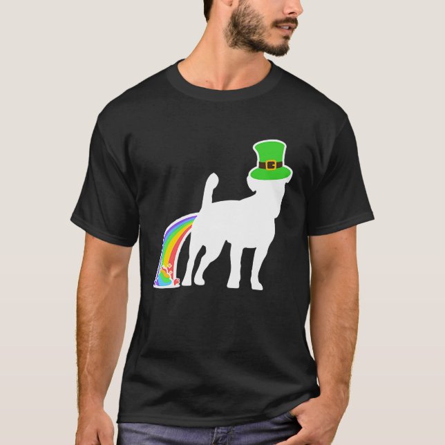 St Patrick's Day Rainbow Dog  Jackshund T-Shirt (Front)