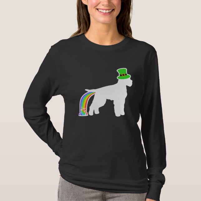 St Patrick's Day Rainbow Dog  Lagotto Romagnolo T-Shirt (Front)