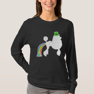 St Patrick's Day Rainbow Dog  Poodle T-Shirt