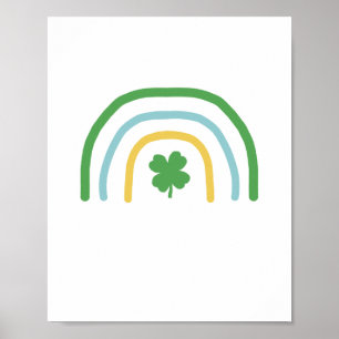 St Patricks Day Rainbow Irish Shamrock Poster