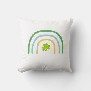 St Patricks Day Rainbow Irish Throw Pillow