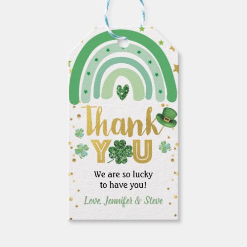 St Patricks Day Rainbow Thank You Gift Tags