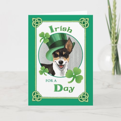 St Patricks Day Rat Terrier Card