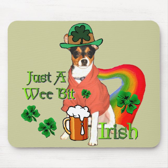 St. Patrick's Day Rat Terrier Mouse Pad (Front)