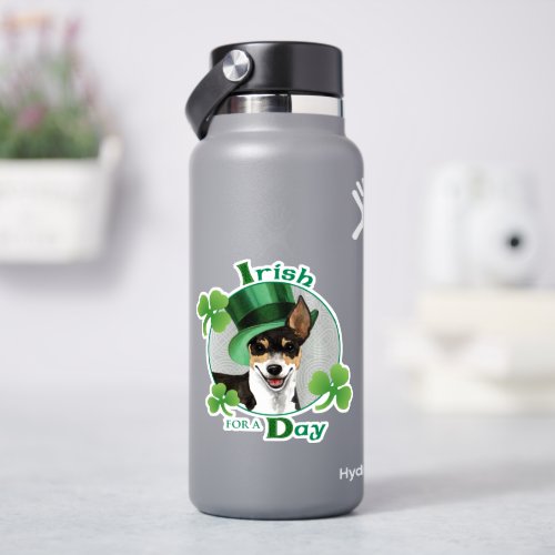 St Patricks Day Rat Terrier Vinyl Sticker